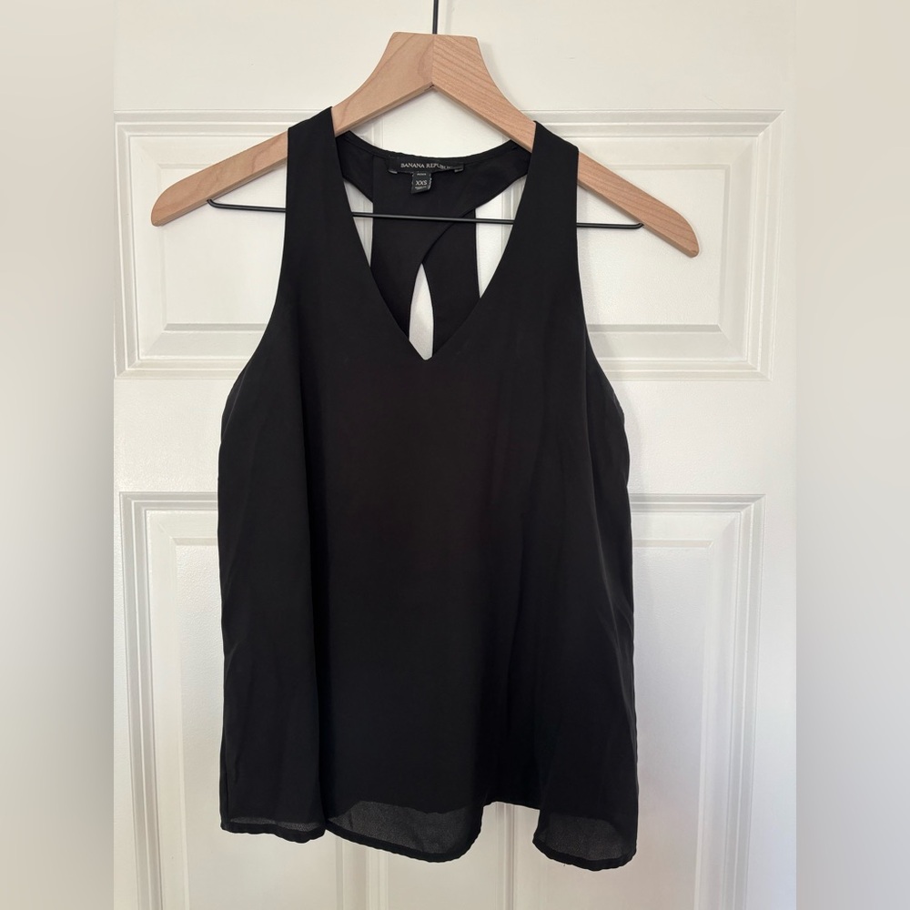 Banana Republic Black V-Neck Tank Top